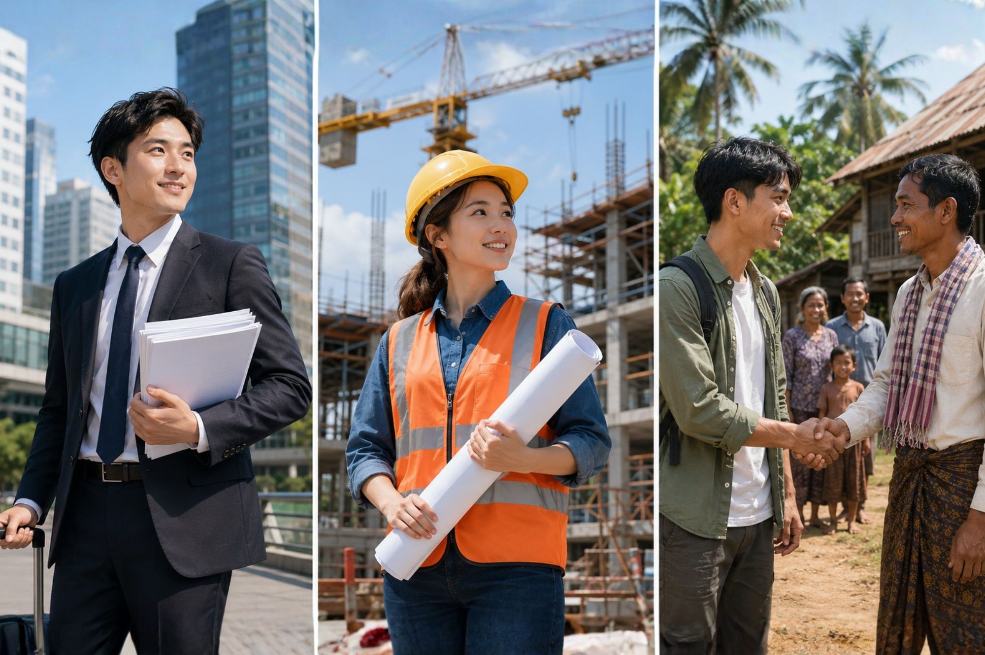 ชาวญี่ปุ่นที่ทำงานในประเทศไทยเดินทางไปปฏิบัติภารกิจในกัมพูชา